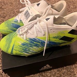 Adidas White and Lime Green Athletic Shoes